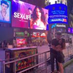 Sarah Shahi Instagram - Friday gratitude post. Hasn’t always been easy. But it was what was right. Because here I am now. No mistakes. No judgements. What happened, was meant to be. Because here I am now. And I wouldn’t trade this for anything. Humbled. Brought to my knees in appreciation. Heart overflowing w gratitude.For this man. For my family. For this opportunity. For this show. ( and for that vintage jacket, NYC’s ice cream , and those sunglasses) Thank you to those that made this moment possible 🐝🐝 ❤️ @sexlife 📷 ( of course)- @adam_demos