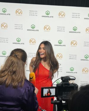 Sarah Shahi Instagram - What an honor to attend my first @producersguild awards with my @rwrbonprime family. We shot during Covid and it came out during the strike. Almost feels as if we never even did it! But this acknowledgment surely makes up for that. @sarahsowitty @gberlanti @mimbomike - you are the best producers out there. And to share a room where Martin Scorsese talks about meeting Hitchcock for the first time and kissing Elke Sommer, makes us all winners. 🙏🏼💜💫

And to my epic team who put me together!! ❤️❤️