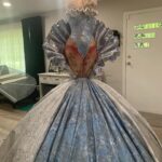 Sasha Colby Instagram - one more moment of appreciation for the garment💎🩵 thank you to the team for making the step down look of my dreams possible! 📸 @sanchezzalba Makeup @prestonmakeup Gown @ethan.m.cross @shontellesparkles Headpiece @fiercejewels_official Hair @_hairwitch Nails @sonyameesh