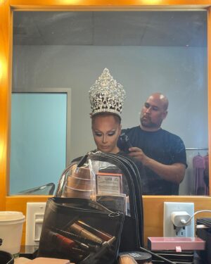 Sasha Colby Instagram - a little BTS of my promo with @rupaulsdragrace @viivhealthcare ✨ Season 16 of #DragRace premieres this Friday at 8/7c on @mtv !

Glam @prestonmakeup
Catsuit @imngo 
Gown @vee.monique