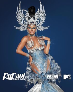 Sasha Colby Instagram - one more moment of appreciation for the garment💎🩵 

thank you to the team for making the step down look of my dreams possible! 

📸 @sanchezzalba
Makeup @prestonmakeup
Gown @ethan.m.cross @shontellesparkles 
Headpiece @fiercejewels_official
Hair @_hairwitch Nails @sonyameesh