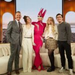 Sasha Velour Instagram - Dream moment of my life on the @thedrewbarrymoreshow talking about drag, friendship, and @werehere Season 4! Thank you Drew, @helloross, @meghantrainor, and @chrisolsen for welcoming me onto the couch, I’ll never forget it! Thanks to @thestevewarren, @johnnieinstagram, @HBO, @witchhousepr for making it all happen! Wearing @diegomontoyastudio 💖