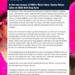 Sasha Velour Instagram - Sharing our love of drag with the world! Here are a few of my favorite reviews, TV and radio spots from the last week alone…still blown away by this generous coverage. Proud to be a part of the “We’re Here” family, and excited for you to see even more. Episode 2 of @werehere airs tonight on @hbo, and on @streamonmax tomorrow!