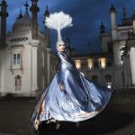Sasha Velour Instagram - The Brighton Dome windows have never been cleaner thanks to very special guest @misterjoeblack 🧼🪟🖤 You have three more chances to catch The Big Reveal Live Show in the UK before we make our way to Europe next week! Photos in front of the @royalpaviliongardens by @mettieostrowski Headpiece by @diegomontoyastudio Garment by @jazzmint.dash