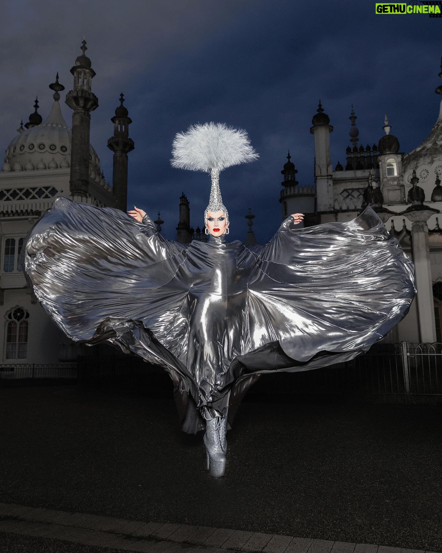 Sasha Velour Instagram - The Brighton Dome windows have never been cleaner thanks to very special guest @misterjoeblack π§Όπͺπ€ You have three more chances to catch The Big Reveal Live Show in the UK before we make our way to Europe next week! Photos in front of the @royalpaviliongardens by @mettieostrowski Headpiece by @diegomontoyastudio Garment by @jazzmint.dash