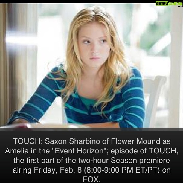 Saxon Sharbino Instagram - Watch Touch tonight at 8:00 on Fox! #touch #fox #amelia