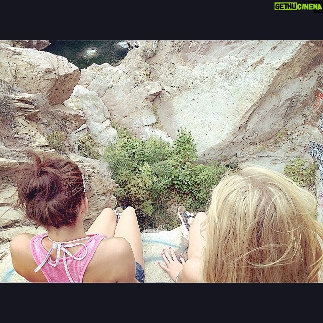 Saxon Sharbino Instagram - Lil cliff jumping Lil rock climbing