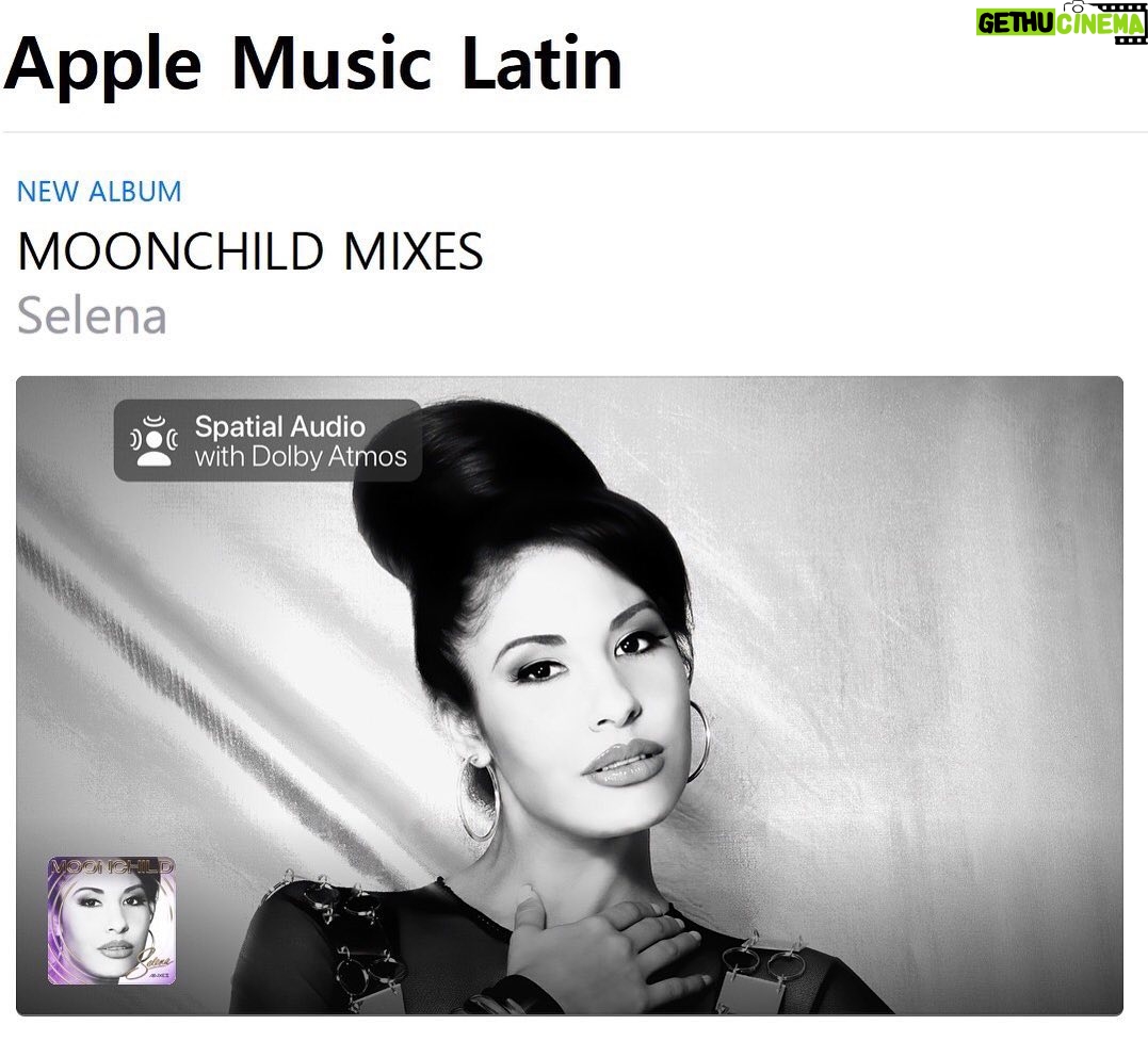 Selena Quintanilla Instagram - ¡Diviértete y escucha MOONCHILD MIXES en Spatial Audio por @applemusic hoy! Escucha la música de Selena como nunca antes. Immerse yourself and listen to MOONCHILD MIXES in Spatial Audio. Listen to her music like never before today on @applemusic Link in Bio • Enlace en Bio. @warnermusiclat #SelenaMOONCHILDMixes