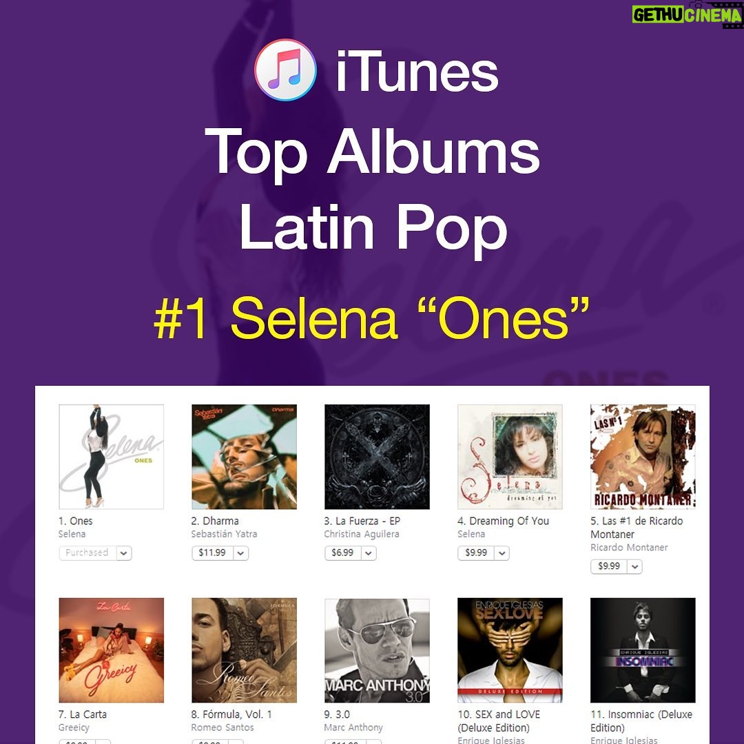 Selena Quintanilla Instagram - Dominating the US iTunes Charts in two categories today! đ„Latin Pop & MĂșsica Mexicanađ„ Listen to all of Selenaâs hit songs titled, âOnesâ available now on @applemusic. ÂĄDominando las listas de iTunes de EE. UU. en dos categorĂas hoy! đ„âLatin Popâ y âMĂșsica Mexicanaâđ„ Escuche todas las canciones exitosas de Selena tituladas "Ones" disponibles ahora en Apple Music. #SelenaVive #SelenaOnes