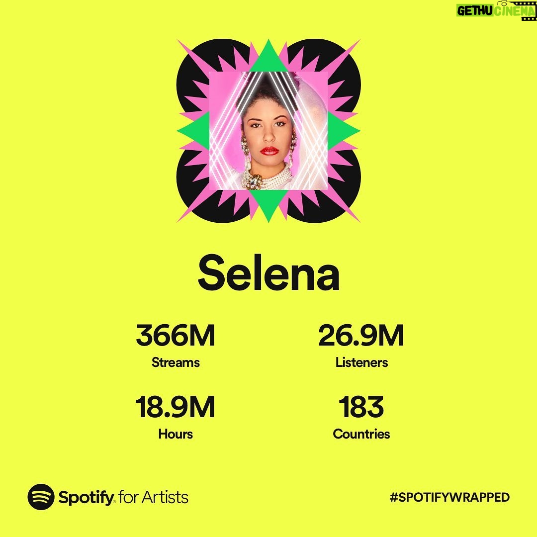 Selena Quintanilla Instagram - On behalf of the Quintanilla family we want to express our most heartfelt appreciation to all of Selena’s fans WORLDWIDE who continue to embrace her essence as an artist and more importantly as a role model to her new generation of fans. 💜 #spotifywrapped #spotifywrapped2022 @spotify