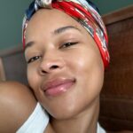 Serayah Instagram - Happy #rayfreshfacefriday !!! New goal unlocked: GLASS SKIN! Achieve the dewy effect without clogging your pores. Drop a 💦 for my GLASS SKIN routine! #nofilter