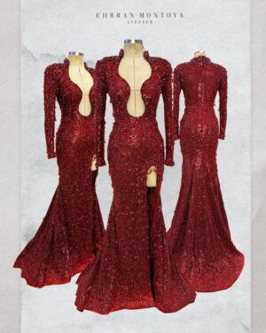 Shaina Magdayao Instagram - Celebrity enchantment at its finest! ✨🔥

@shaina_magdayao graces the 28th 부산국제영화제 Busan International Film Festival (BIFF) in a custom #EhrranMontoya Marsala red long sleeve serpentine gown. 

The fully beaded ensemble, featuring a unique deep neckline and captivating texturized crystals, highlights her beauty with elegance and sophistication, embellished with dangling beads adding a touch of allure, perfectly complementing her character. 

Styled by @adrianneconcept 
Earrings by @jmajewelry 
Gown by @ehrranmontoya 

#28thBusanInternationalFilmFestival 
#BIFF2023 #BIFF #BusanInternationalFilmFestival
#BusanInternationalFilmFestival2023 

#EhrranMontoya #EhrranMontoyaAtelier #ShainaMagdayao ABS-CBN ABS-CBN News