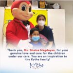 Shaina Magdayao Instagram – On December 15, 2023, Ms. Shaina Magdayao visited the Kythe office for a gift-giving initiative and a meet-and-greet with the Kythe kids and parents! 💜

During this heartfelt event, Ms. Shaina introduced herself to the kids, took pictures with them, distributed hearty meals, and provided snack-filled bags courtesy of Landers. 🌈
Our friend Jollibee also graced the event for added fun!

In a thoughtful gesture, the Kythe children gave thank-you cards to Ms. Shaina. 🤗

Thank you, Ms. Shaina Magdayao, for your genuine love and care for the children under our care.❤️‍🩹 You are an inspiration to the Kythe family!

Happy New Year! 🎄

Grant holiday wishes today at: https://kythe.org/christmas-giving/ . 

#KytheFoundation #GiveLove #GiveHope #Magic #SparkleOfHope
#viralreelsfb #viralvideo #viralpage #trendingreels #fbreels
