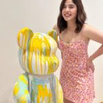 Shaira Diaz Instagram - This is how we welcome May! We drip-painted this huge bear from @paintitfun.ph in the vibrant colors of Unang Hirit this morning. Now, we call it the UH bear! 💛🧸 ang saya! 🎨 Sayang, I didn’t manage to catch the others in time 😟 Anyway, have a great day, everyone!
