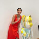 Shaira Diaz Instagram - This is how we welcome May! We drip-painted this huge bear from @paintitfun.ph in the vibrant colors of Unang Hirit this morning. Now, we call it the UH bear! 💛🧸 ang saya! 🎨 Sayang, I didn’t manage to catch the others in time 😟 Anyway, have a great day, everyone!