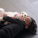Shanola Hampton Instagram - #nationaldogday we love our LULU baby!! #adoptdontshop #ShelterofHope #ledgelounger