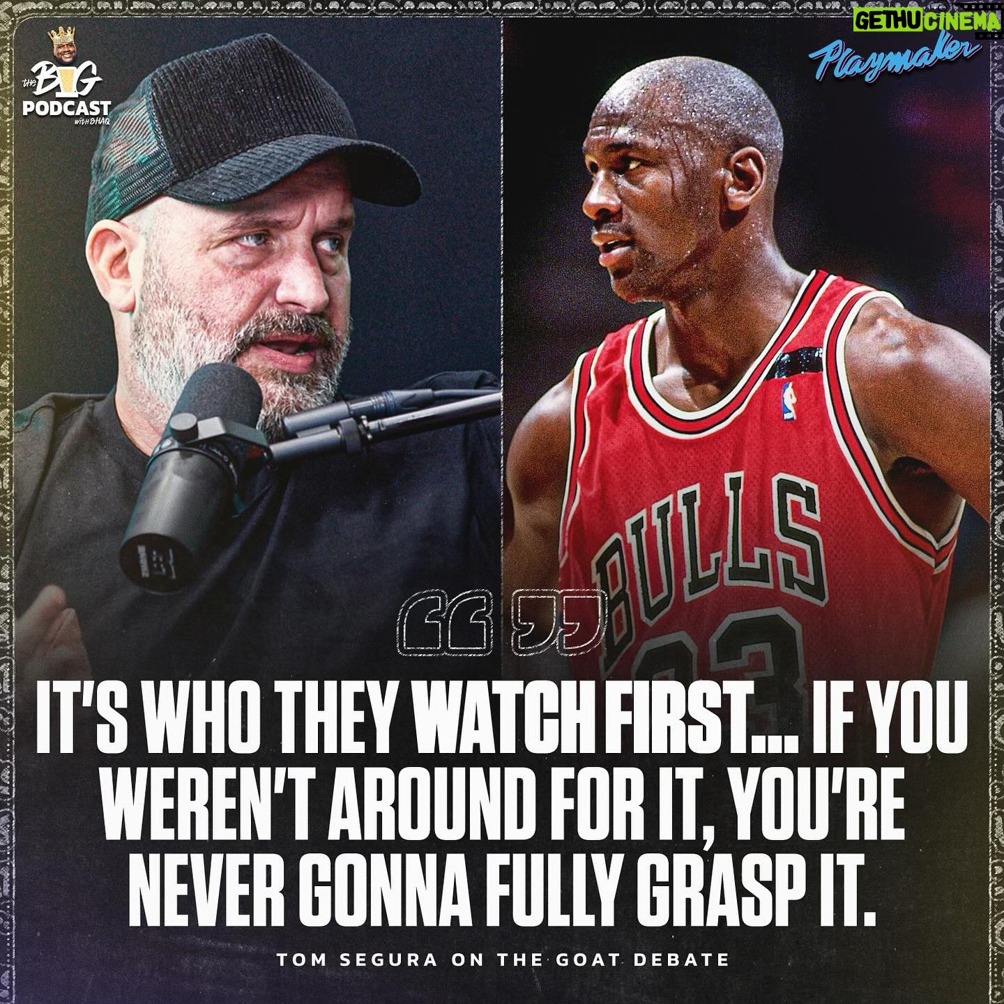 Shaquille O'Neal Instagram - Tom Segura speaks on his perspective of the GOAT debate 🐐🗣️ NEW EPISODE OF @thebigpodwithshaq OUT NOW, link in their bio.