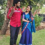 Sharanya Turadi Instagram – ThangaMayil ×  Saravanan 🦚🤩✨️

#pandianstores❤

Half saree by @ivalinmabia