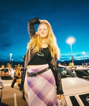Shay Rudolph Instagram - i’m just a super graphic ultra modern all american gutsy teenage girl ⭐️⚡️🪩💜❤️‍🔥👯‍♀️👯‍♀️