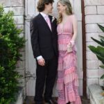 Shay Rudolph Instagram - senior prom from beginning to end 💘💕💓 biggest thank you to @loveshackfancy for the dreamiest dress and shoes i have ever worn 💐🕊️✨ & @thepinkreef for the sweetest earrings 🎀🌸