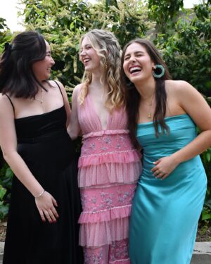 Shay Rudolph Instagram - senior prom from beginning to end 💘💕💓

biggest thank you to @loveshackfancy for the dreamiest dress and shoes i have ever worn 💐🕊️✨

& @thepinkreef for the sweetest earrings 🎀🌸