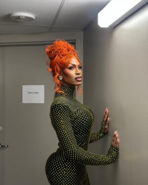 Shea Couleé Instagram - First stop, Streamy’s. Next stop, The Oscars. Had so much fun last night working the crowd at the @streamys! I’m also glad that I finally got to come clean to @meghantrainor about a dumb rumor I started six years ago when I said she stole my sandwich from craft services while filming season 9 of @rupaulsdragrace. Special thanks to @sarahjose__ at @coakleypr and the team over at @dcp for an unforgettable night!

Gown by @banglondon 
Hair colored by @cynthialumzy & styled by @fenabarbitall