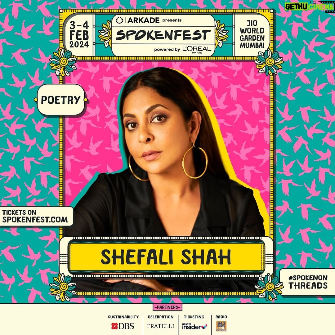 Shefali Shah Instagram - Shefali Shah: From Iconic Roles to Poetic Tales! 🎭📜 We are struggling to stay calm because This. Is. Happening! Shefali Shah is going to grace the Spoken Fest stage for the first time ever! You probably know her for her roles in Delhi Crime, Darlings, and most recently, in the ethereally beautiful “Three Of Us”, and more. And now, Shefali Shah unveils a new chapter as a wordsmith. Shefali Shah’s poem at Spoken ‘24 will take you on a journey through time, emotions, and questions. Spoken Fest ‘24 | Feb 3 & 4 | Jio World Garden, BKC, Mumbai Featuring performances by Vishal & Rekha Bhardwaj, Zakir Khan, Alok-Vaid Menon, & 100 other artists! Aaaaand SHEFALI SHAH! #festivalsofindia #mumbaifestivals #spokenfest #spokenword #spoken2024 #wordsvoicesstories #mumbaievents Poster Credits: @oddwaffling