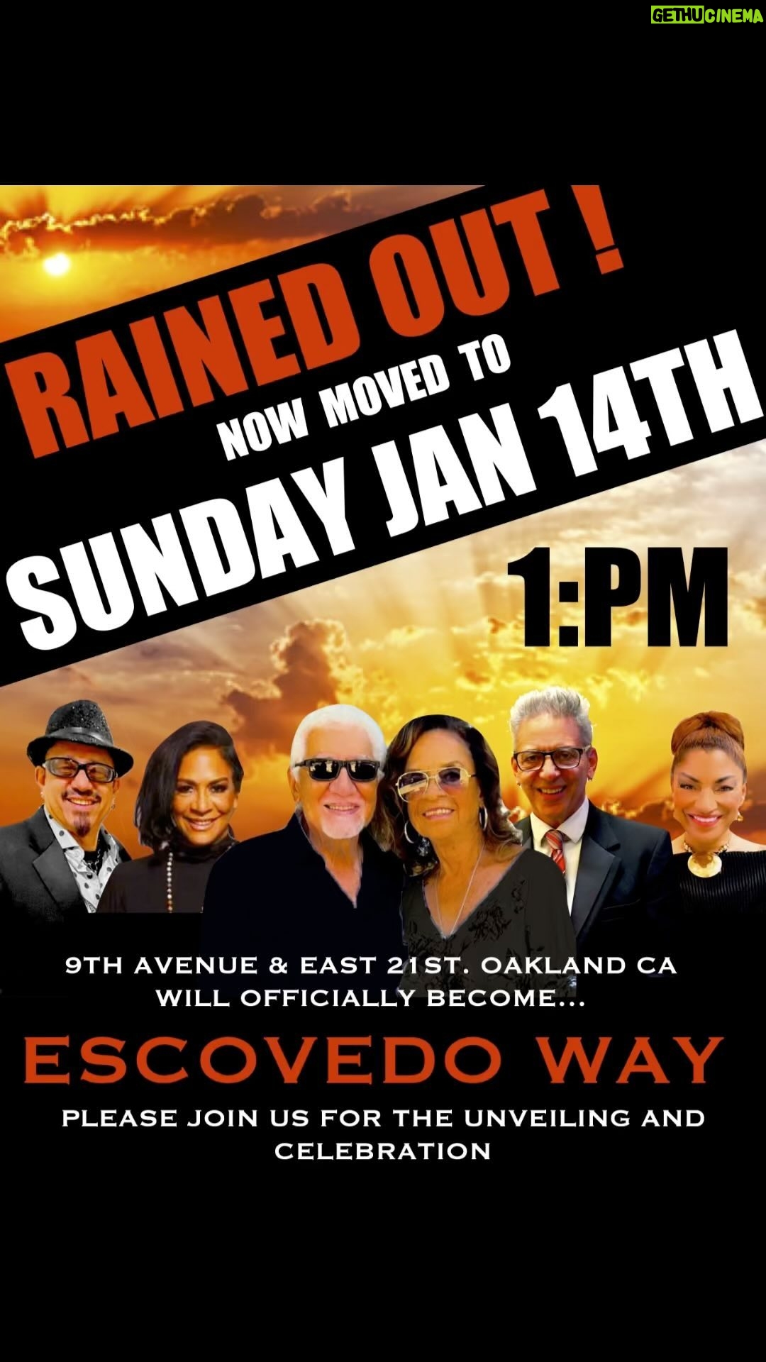 Sheila E. Instagram - Hi fam, we moved the day because of rain. please join us on Sunday, January 14th, 1 PM. Come celebrate the unveiling of Escovedo way. See u there