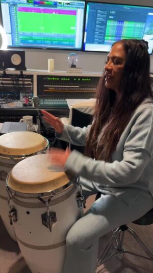 Sheila E. Instagram - In the Lab jamming 
New single out on ALL STREAMING PLATFORMS FRIDAY MARCH 8th 
Bemba Colora featuring Gloria Estefan, Mimy Succar. 
Info Link bio @gloriaestefan @mimysuccar @celiacruz @tonysuccar #sheilae #sheilaedrummer #legend #legacy #escovedo #salsa #salsadancing #miami #ceilacruz @iacheveres @lpmusicofficial
