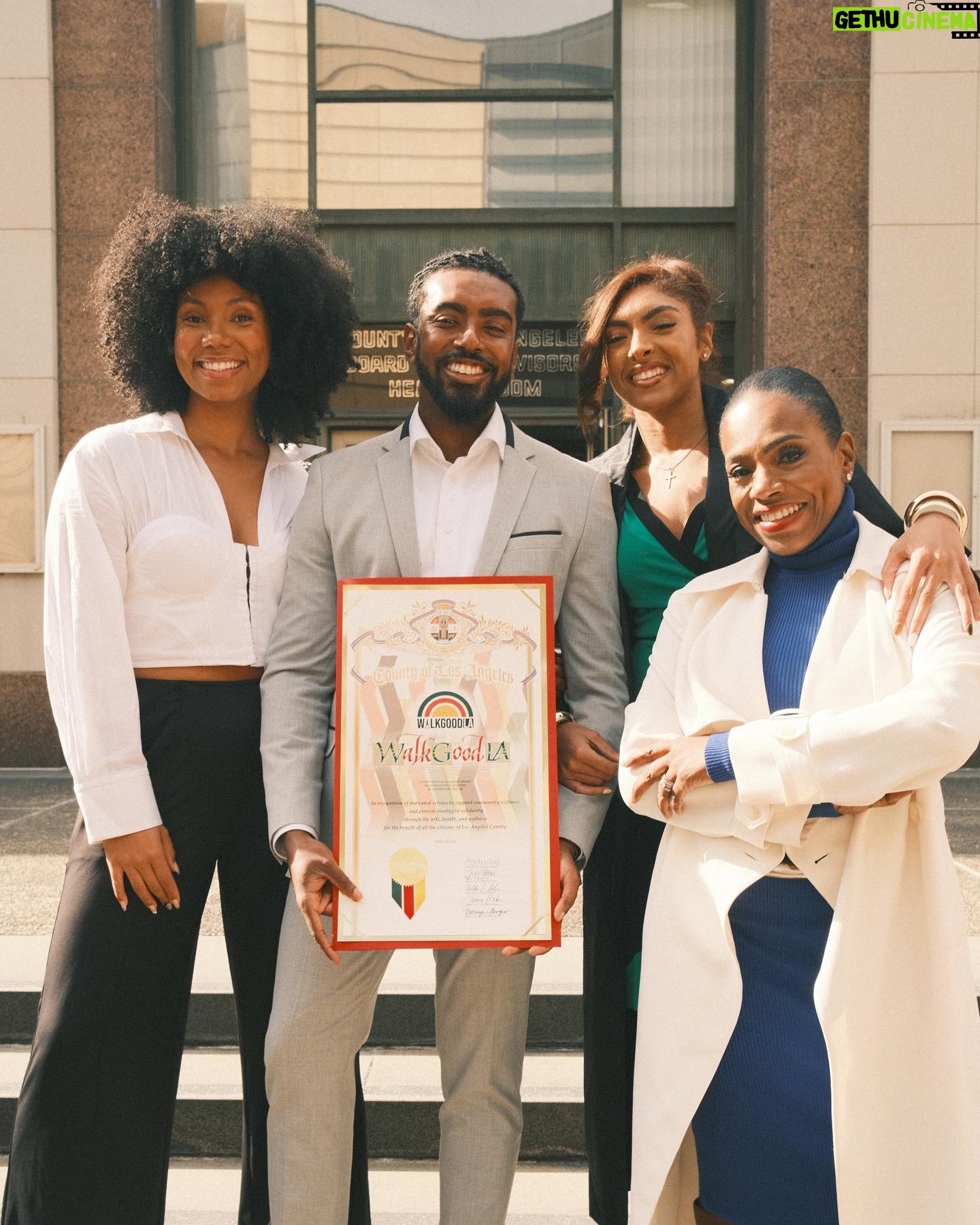 Sheryl Lee Ralph Instagram - So proud today! A big thank you to @hollyjmitchell and the County of Los Angeles for honoring @walkgoodla during Black History Month. It’s been four years since I received this award, and now, seeing my children recognized in the same way fills me with so much joy. What a journey it’s been. #ProudMama #BlackHistoryMonth