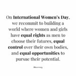 Sheryl Sandberg Instagram – On #InternationalWomensDay, we recommit to building a more equal world.