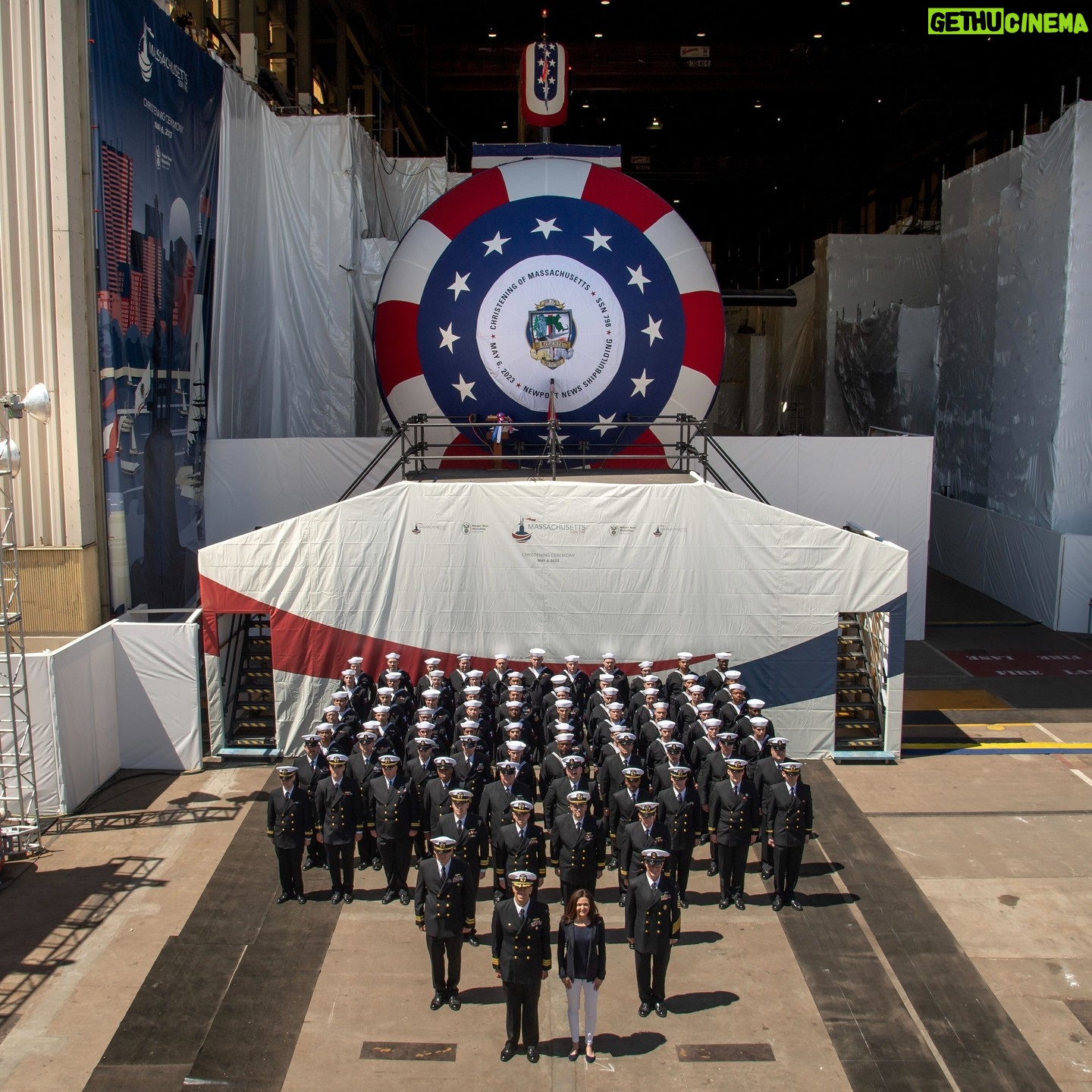 Sheryl Sandberg Instagram - Huge congratulations to the crew of Massachusetts! Our ship has received the @usnavy Battle Effectiveness Award for 2023, which recognizes the highest level of naval readiness. Out of 81 submarine crews in the US fleet, just 14 win the award each year — and it’s extremely rare for a ship still in construction to earn it. This award is a testament to the hard work and dedication that the sailors, led by the incredible Commander Michael Siedsma (@swimbikerunsubmerge), display every single day. I’m forever inspired by their courage and sacrifice. It’s the honor of a lifetime to serve as sponsor.
