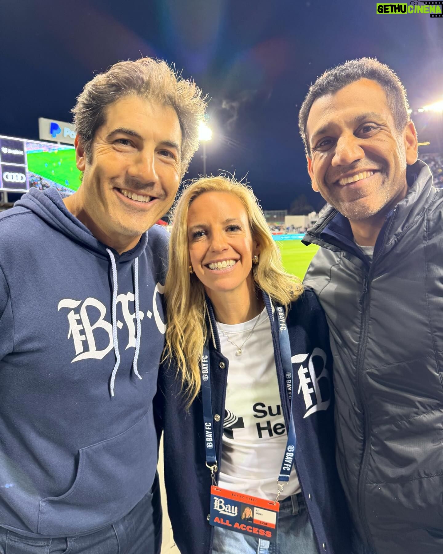 Sheryl Sandberg Instagram - Nothing beats cheering on our hometown team in our first home match in history! @tom_bernthal and I have dreamed of bringing @nwsl to the Bay Area for years. And seeing 18,000 fans repping navy, red, and gray in a sold-out(!) PayPal Park gave me chills. @wearebayfc fans — way to show up! @tom_bernthal and I couldn’t be prouder to be part of the #BayFC community. Our inaugural season is just getting started. #BLegendary #WeCameToPlay