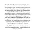 Sheryl Sandberg Instagram - As we head into the new year, I’m praying for peace.