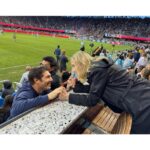 Sheryl Sandberg Instagram - Nothing beats cheering on our hometown team in our first home match in history! @tom_bernthal and I have dreamed of bringing @nwsl to the Bay Area for years. And seeing 18,000 fans repping navy, red, and gray in a sold-out(!) PayPal Park gave me chills. @wearebayfc fans — way to show up! @tom_bernthal and I couldn’t be prouder to be part of the #BayFC community. Our inaugural season is just getting started. #BLegendary #WeCameToPlay