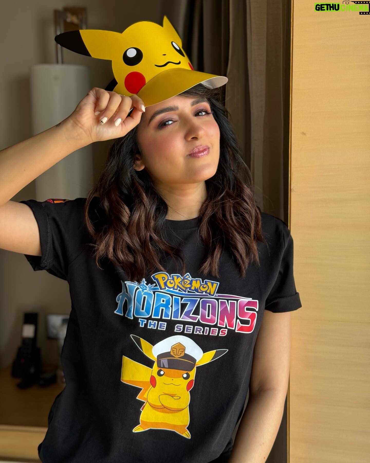 Shirley Setia Instagram - So thrilledddd to join the @pokemon family!! ππ Thank you for this beautiful welcome, dear Captain #Pikachu π₯°π Who better to join it besides my other favourites @shekharravjiani @vishaldadlani, @armaanmalik && @therashmivirag !! More deets to follow soon. π«Άπ» πΈ: @blendingiscardio Makeup: @blendingiscardio Hair: @the_art_case_byfarah #pokemonhorizons #pokemon #shirleysetia
