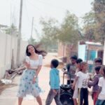 Shristi Shrestha Instagram - Missing #ketiharayekosuchana 🎬 fun, off set too 💜 The vibrant land of Janakpur 🙏🌈✨