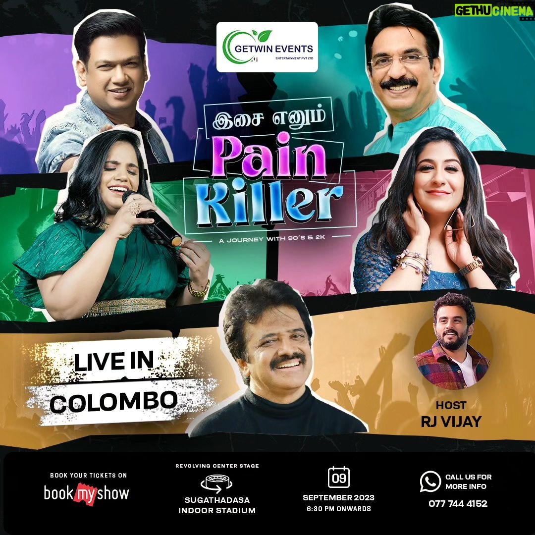 Shweta Mohan Instagram - Looking forward to performing a retro set at #COLOMBO on September 9th at the #SugathadasaIndoorStadium with this incredible line-up of singers ! ✨🎵🎉 Tickets available on this url https://lk.bookmyshow.com/events/isai-ennum-painkiller/ET00004968?webview=true