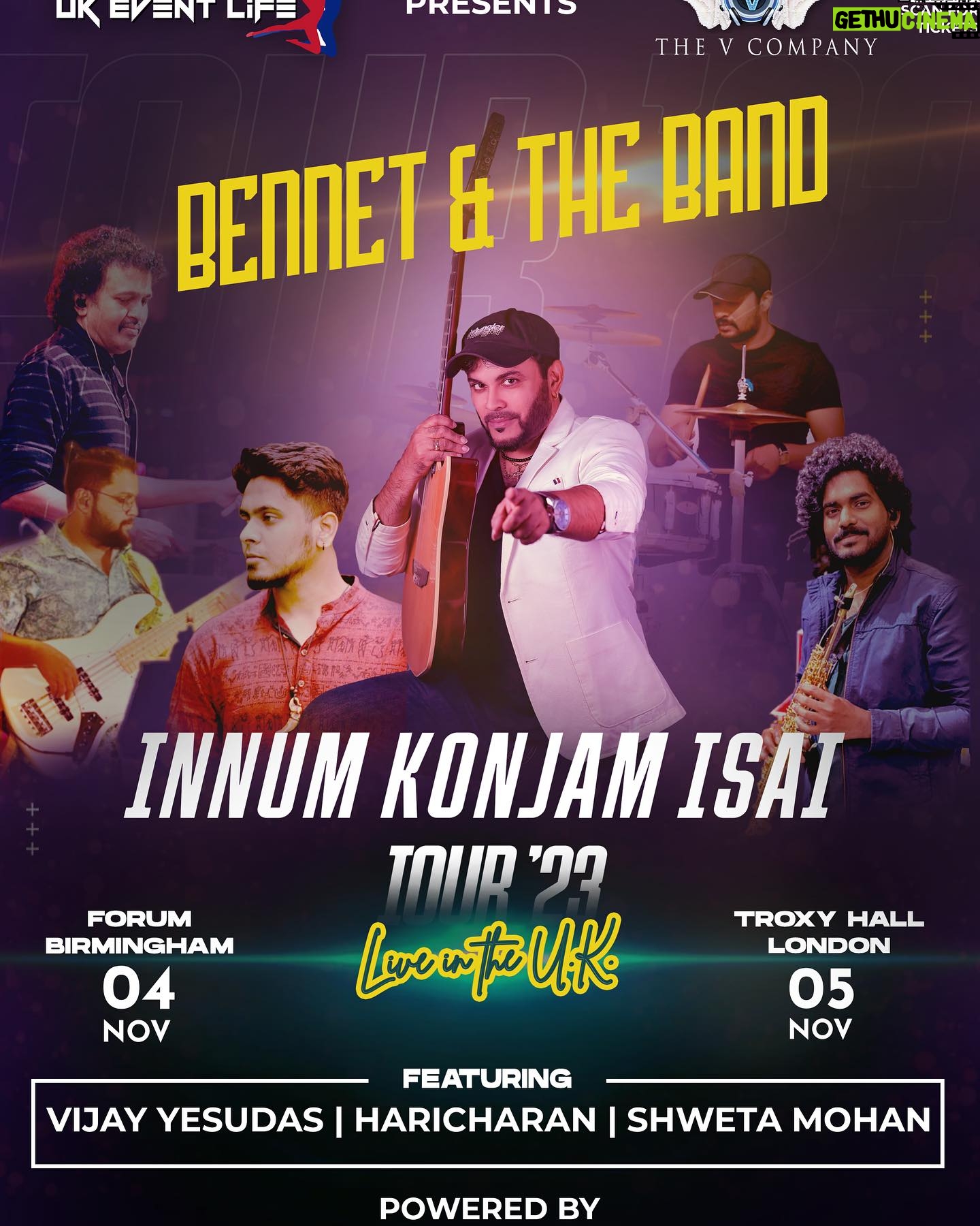 Shweta Mohan Instagram - Time is ticking: Only 12 Days Left - Grab Your Tickets Now!! Tickets are available on the following ticketing platforms. https://www.ukeventlife.co.uk/event-details/24/Tour_23————————————————————————https://www.ticketmaster.co.uk/vijay-yesudas-shweta-mohan-haricharan-bennet-london-05-11-2023/event/36005F01D2FD264E————————————————————————https://troxy.co.uk/event/vijay-yesudas-shweta-mohan-haricharan-bennet-and-the-band/https://www.ticketmaster.co.uk/vijay-yesudas-shweta-mohan-harricharan-birmingham-04-11-2023/event/1F005F0E9B403C0D?brand=theatresonline&irgwc=1&awtrc=&camefrom=CFC_BUYAT_1299588&ircid=7559