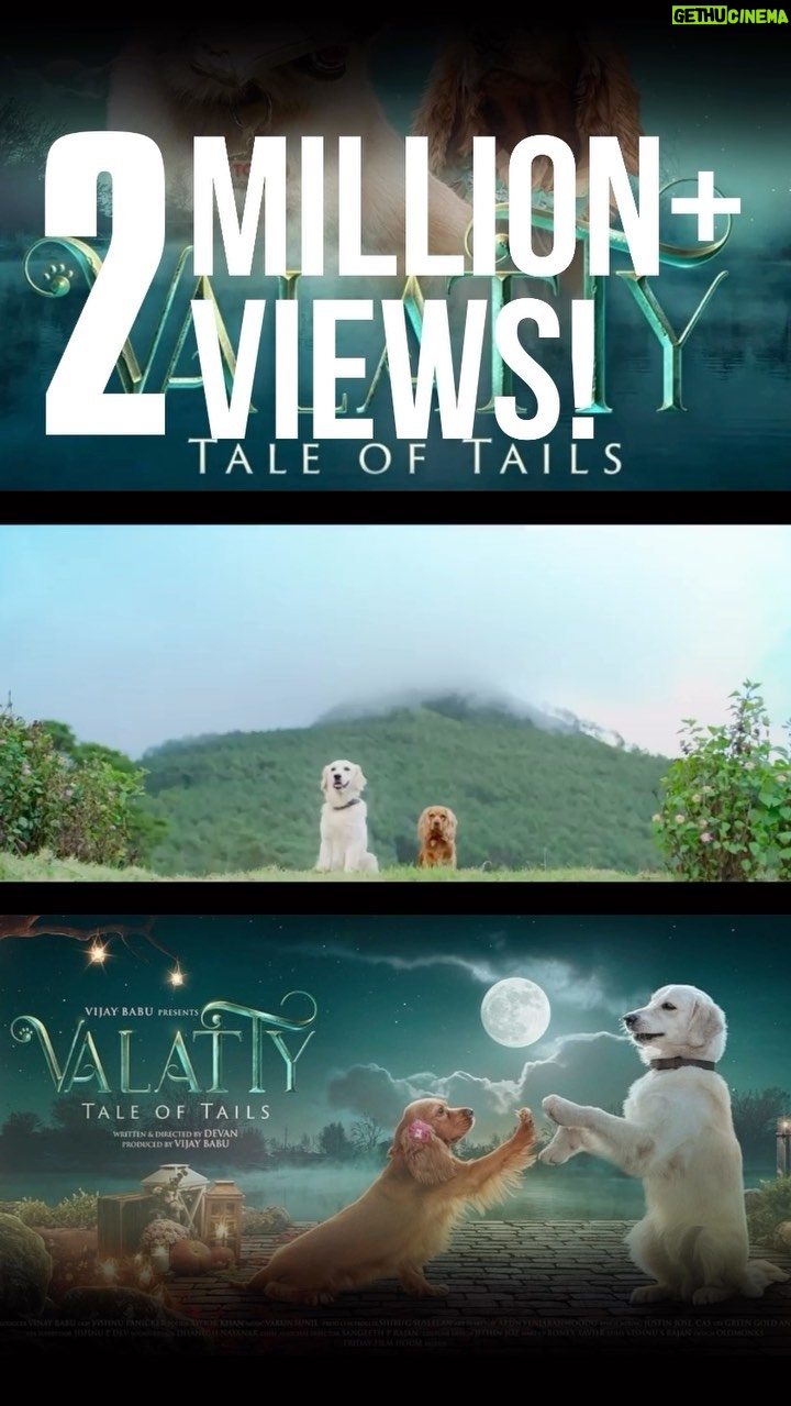 Shweta Mohan Instagram - Love song ‘Arike’ from #valatty has hit 2 million views on YouTube 🙏❤️ Big thanks to all for your love & support 🤗 Do watch Valatty in theatres near you ☺️ #valatty #valattythemovieofficial #taleoftails #arikekoottayarike #lovesong #mollywood