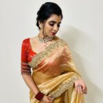 Shyamala Instagram – #ethnic ❤️ Outfit : @kushalethnix  earrings : @yuvi_collections  chocker : @fashioncurvee Styling : @greeshma_krishna.k  Makeup : @vinod_bridelmakeupartist  Hair : @elegantbridalmakeovers