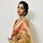 Shyamala Instagram – #ethnic ❤️ Outfit : @kushalethnix  earrings : @yuvi_collections  chocker : @fashioncurvee Styling : @greeshma_krishna.k  Makeup : @vinod_bridelmakeupartist  Hair : @elegantbridalmakeovers