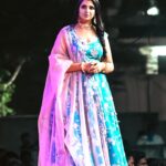 Shyamala Instagram - Just blue-ming 😊 Styling : @impriyankasahajananda Outfit : @srivichowdary Accessories: @kushalsfashionjewellery Makeup : @vinod_bridelmakeupartist Hair : @elegantbridalmakeovers