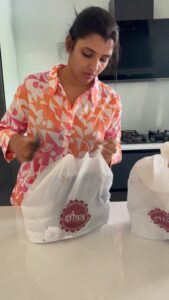Shyamala Instagram - Today’s lunch ordered from @bhalaathekitchen #yummy 😋 @its.ishaanare loved #chittiroyyalu @yuvaraajare is in love with #pachimirchikodipulao and my fav is #dryfruitdelight @bhalaathekitchen bhala food 👍