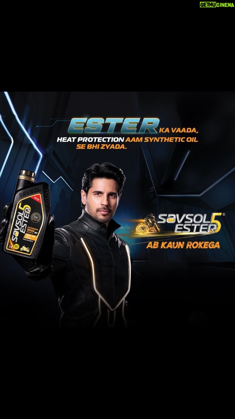 Sidharth Malhotra Instagram - Excited to be a part of @savsol.lubricants family, India’s leading engine oil brand. With their newly launched Ester 5 range, I’m confident of their commitment to bring cutting edge innovation in lubricants within the reach of commuters. Here’s to pushing boundaries and soaring new heights together! #AbKaunRokega!