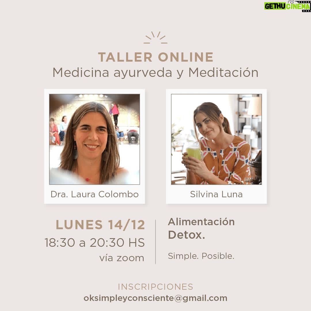 Silvina Luna Instagram - SORTEO Buen día!!! Te invito a participar del sorteo de dos lugares para vos y tu amiga para el “Taller de Meditación y Medicina Ayurveda” para participar te invito a seguirme en mi cuenta @simpleyconsciente ir al último posteo y déjanos un comentario arrobando a tu amiga! El taller es este Lunes de 18,30 a 20,30 Junto a @dra.lauracolombo “ La Salud ser crea” Sil