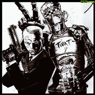 Simon Pegg Instagram - Me and my robotic butler, Canterbury as drawn by Simon Bisley (@theofficialsimonbisley) for my book Nerd Do Well, available in most second hand book shops. Tim Bisley from Spaced was named after Simon. 🤖