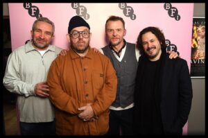 Simon Pegg Instagram - Had such fun last night with these gorgeous dudes. The World’s End, 10th anniversary screening and Q&A at @britishfilminstitute. Much laughter, memories and probing questions about addiction, ice cream and addiction to ice cream. 

@edgarwright 
@friedgold 
@eddiemmarsan