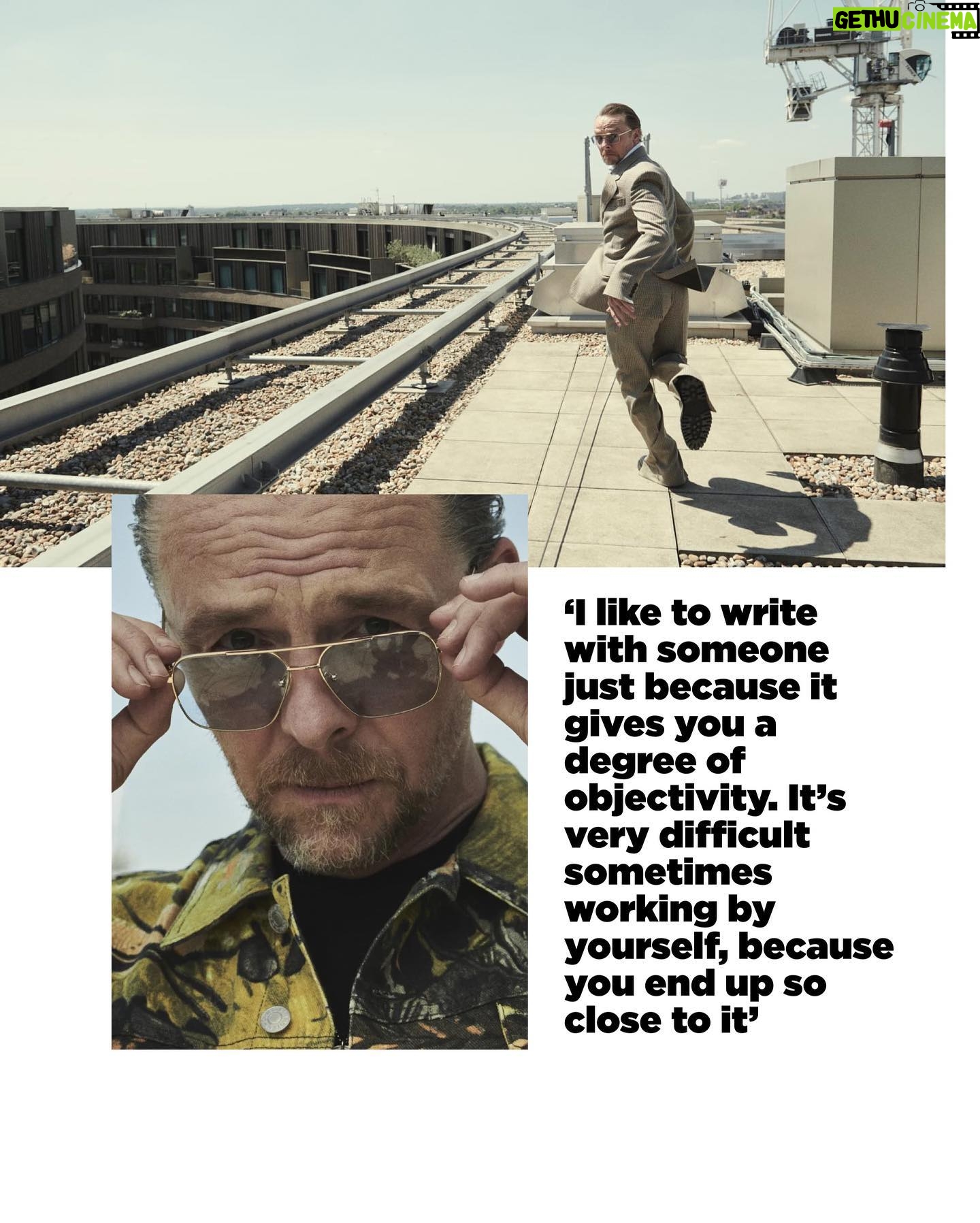 Simon Pegg Instagram - Running on the roof of White City House with @simonpegg We caught up with the star of ‘Spaced’ and ‘Star Trek’ to talk creativity, cyberhacking, and The Cornetto Trilogy Tap the link in bio to read the full story on sohohouse.com #SohoHouse Words: @iamandymorris Photographer: @thejemmitchell 1st Photo Assistant: @a.trees 2nd Photo Assistant: Milan Rodriguez Stylist: @jordandeanschneider Stylist Assistant: @francescakoof Grooming: @tarahmakeup