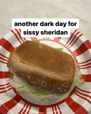 Sissy Sheridan Instagram - sissy’s sandwich recipe: 🥪 
2 Slices of toasted white bread 
Mayo and Honey mustard 
2 Turkey slices 
1 Provolone cheese slice 
Lettuce 
Banana Peppers
Lays Potato Chips